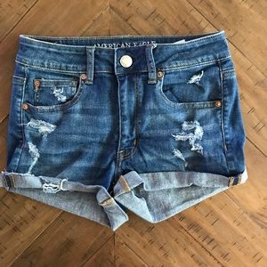 american eagle hi-rise shorties